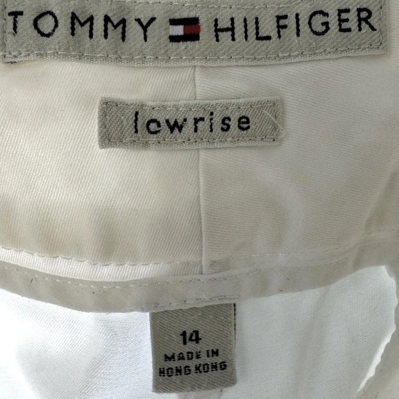 Tommy Hilfiger 14 white wide leg crops EC raised dotted design on wide waistband - Picture 3 of 8